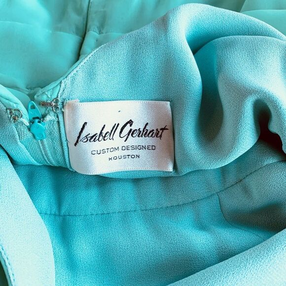 Vintage Green Pleated Chiffon Maxi Dress - Picture 11 of 15